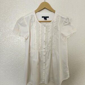 Gap Blouse in Ivory Cream size XS short sleeve